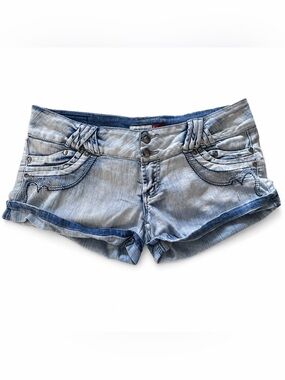 Y2K Only You Low Rise Denim Shorts Rhinestone Pocket Sz 11/12